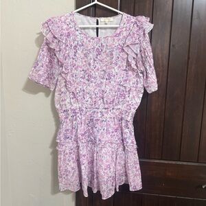 L LoveShackFancy Lilac Floral Ruffle Dress